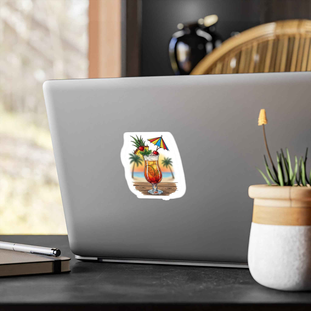 Mai Tai Decal - Tropical Cocktail Beach Vibes Kiss Cut Vinyl Decal