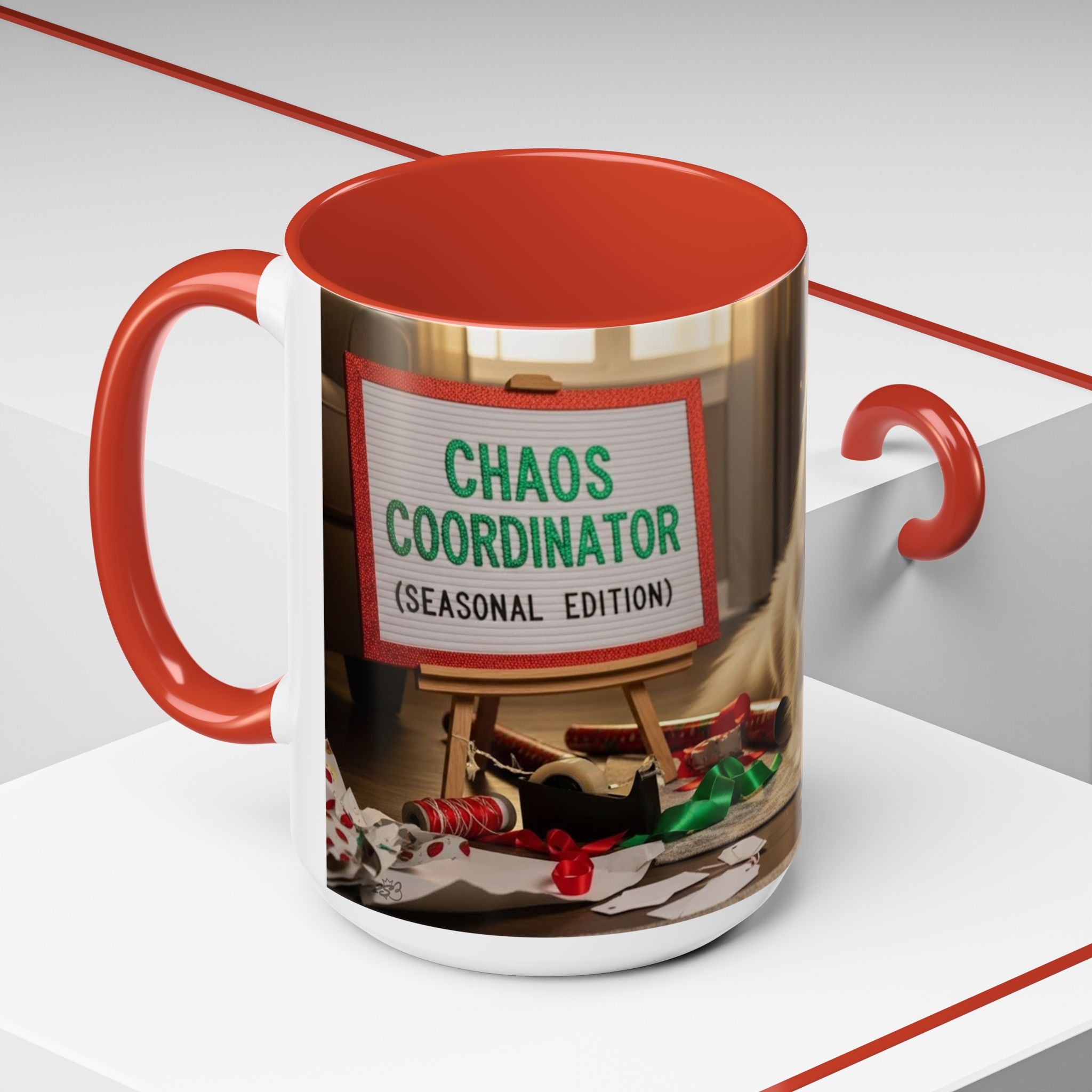 "Chaos Coordinator (Seasonal Edition)" – 15oz Fluffy Samoyed Mug for Dog Parents Who Outsource Holiday Mayhem to Professionals