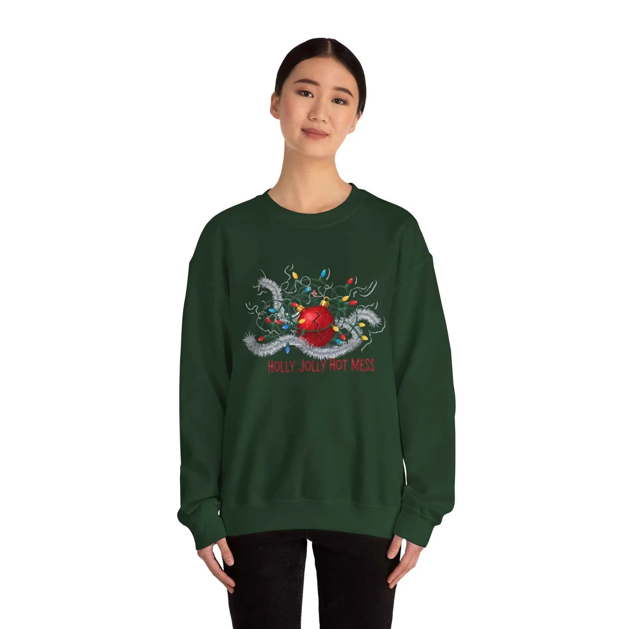 Holly Jolly Christmas Sweatshirt for Those Who Battle Christmas Lights and Lose - 2SB Snark Shop