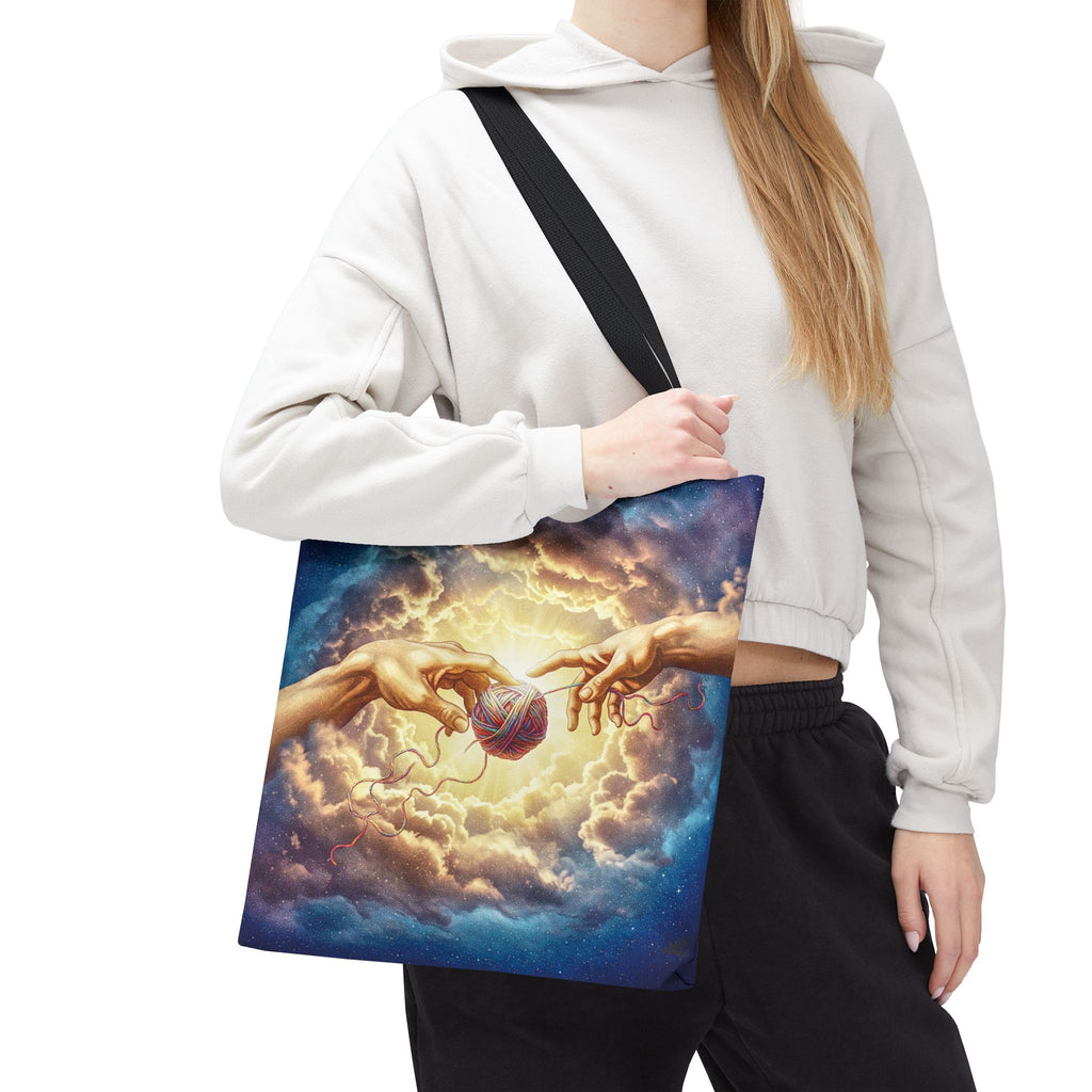 Touched by Yarn Tote Bag – Divine Intervention for Stitch Addicts