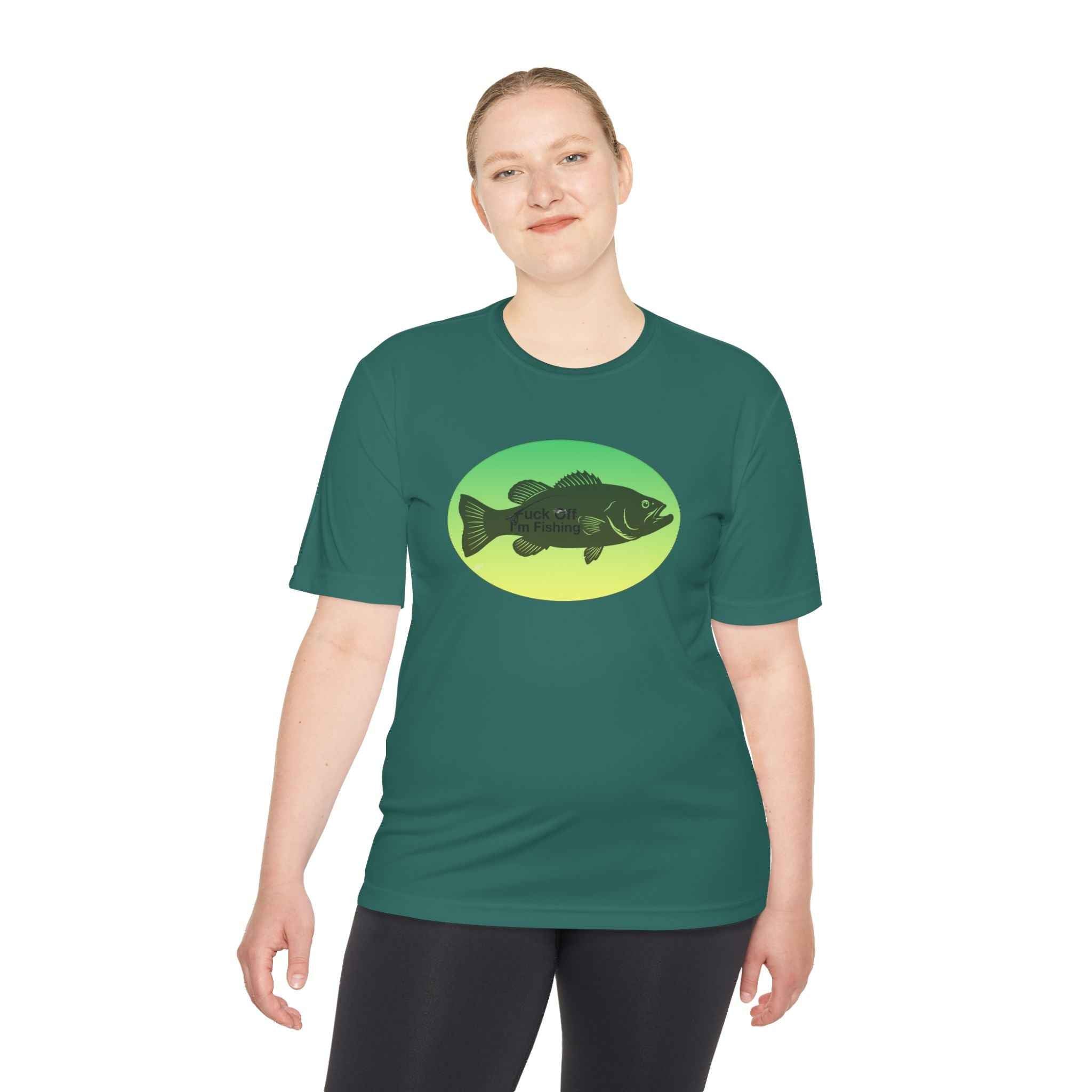 Funny Bass Fishing Shirt – “Fuck Off I’m Fishing” Unisex Moisture Wicking Tee