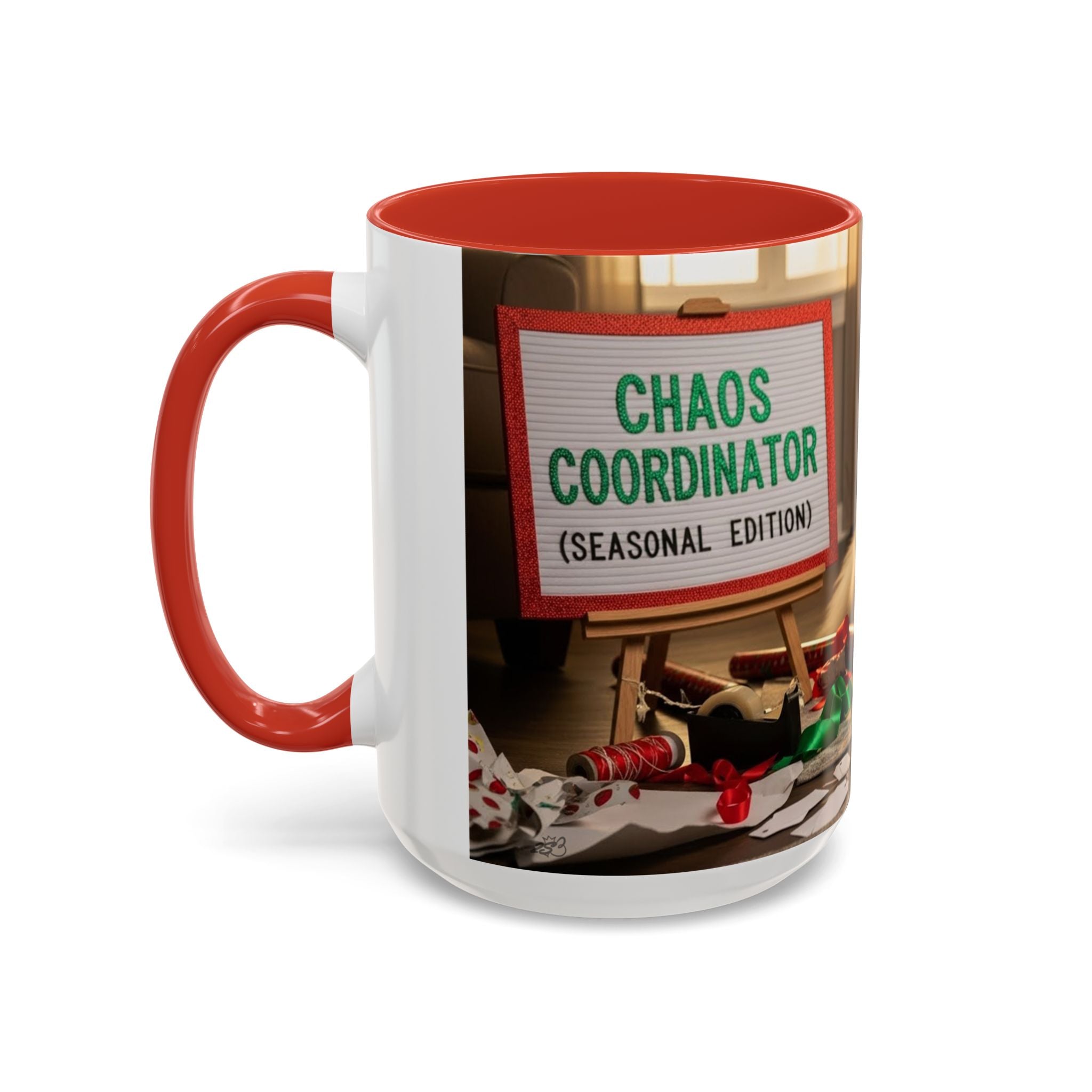 "Chaos Coordinator (Seasonal Edition)" – 15oz Fluffy Samoyed Mug for Dog Parents Who Outsource Holiday Mayhem to Professionals
