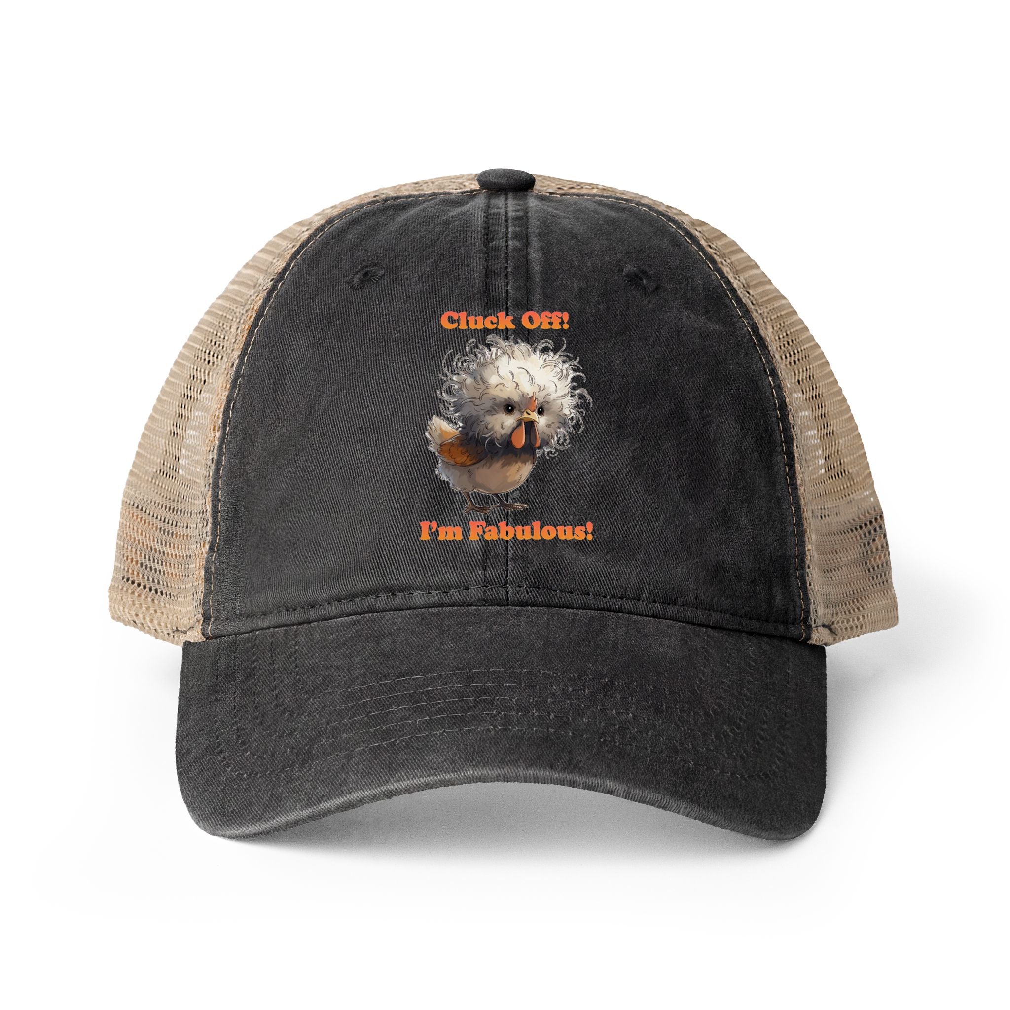 Cluck Off I'm Fabulous Washed Mesh Back Cap