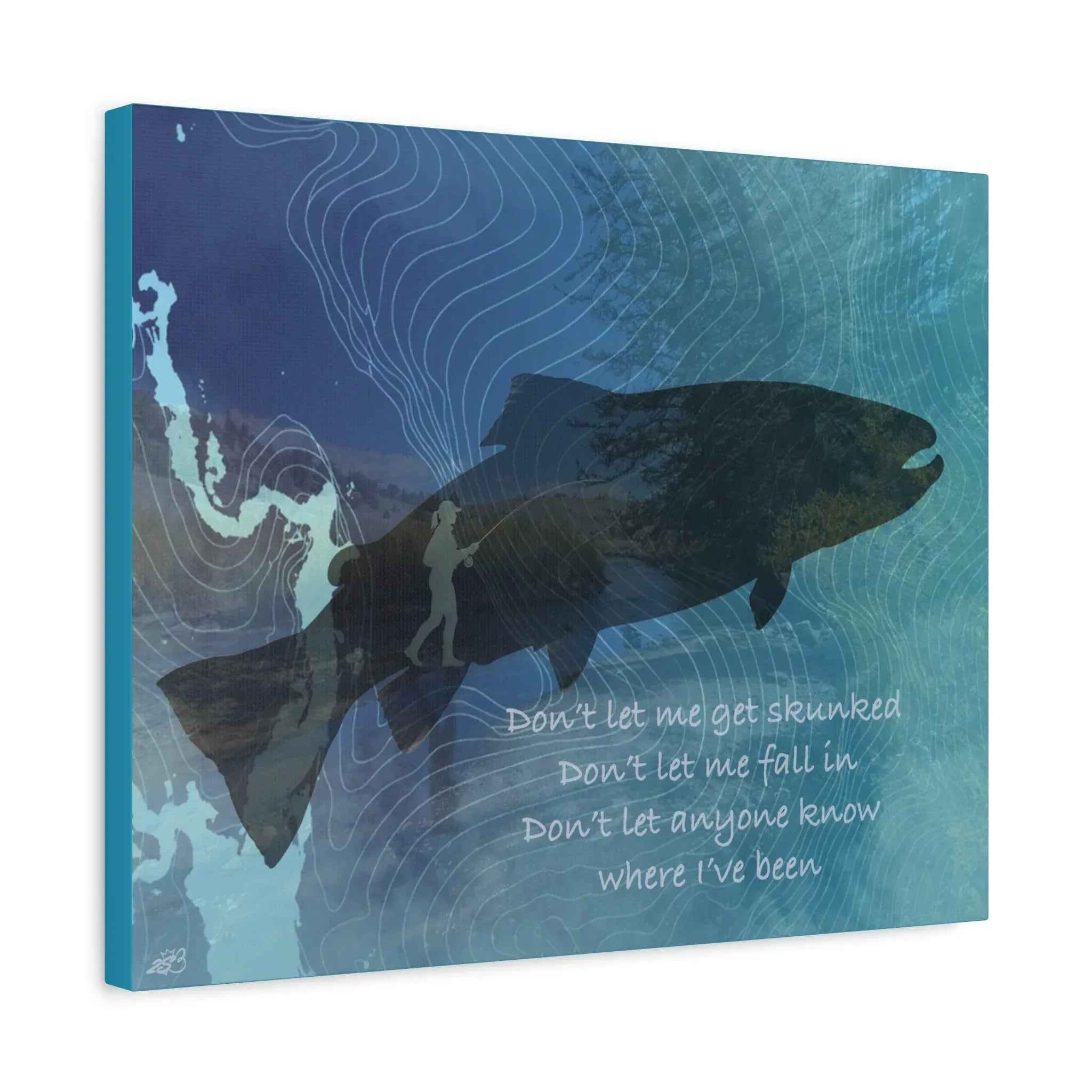Don't Let Me Get Skunked Female Angler Canvas Print