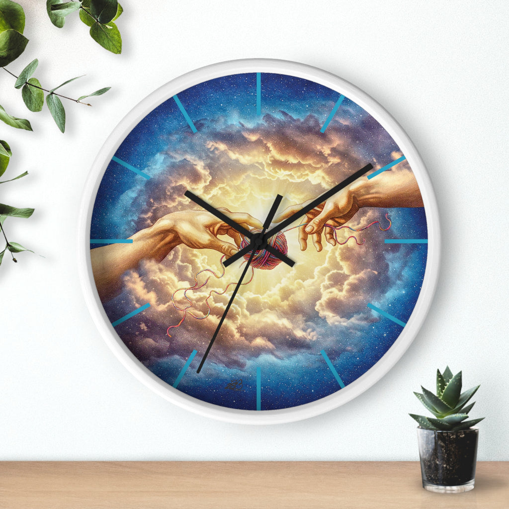 Touched by Yarn” Wall Clock – Because It’s Always Stitch O’Clock Somewhere/ Funny gift for knitters, crocheters and fiber artists