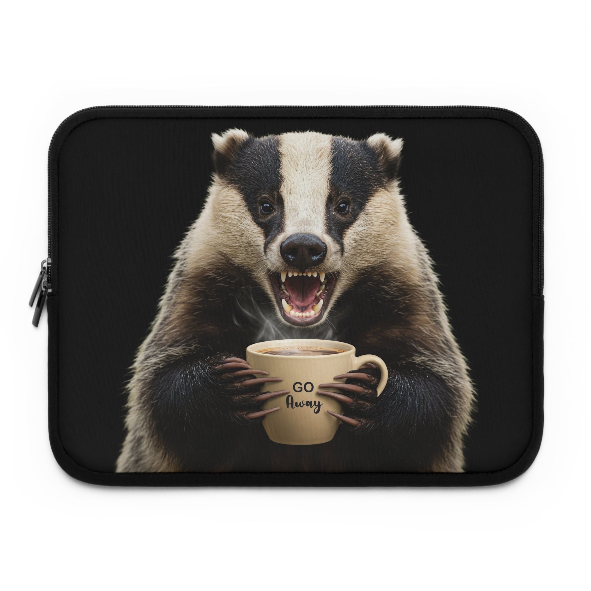 "Go Away Badger – Laptop Sleeve for the Socially Allergic"