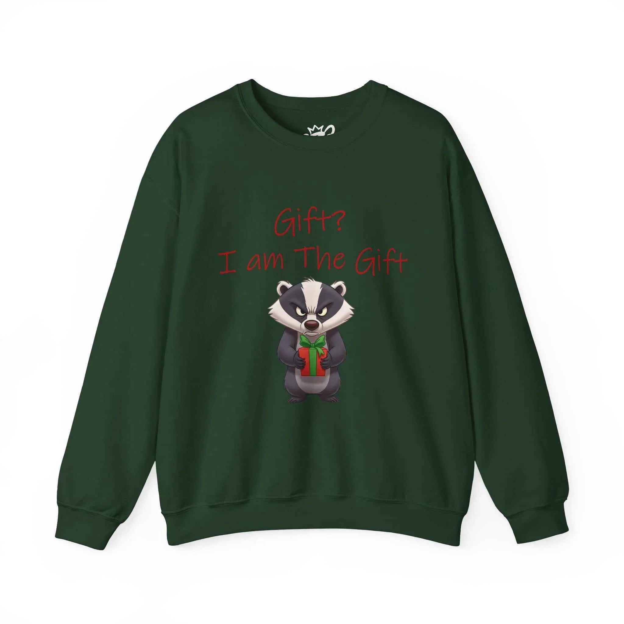 Gift? I Am The Gift - Angry Badger Christmas Sweatshirt for Unisex - 2SB Snark Shop