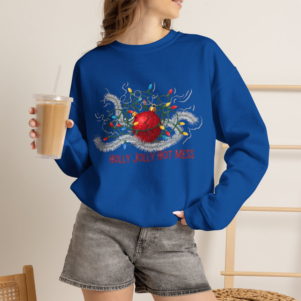 Holly Jolly Christmas Sweatshirt for Those Who Battle Christmas Lights and Lose