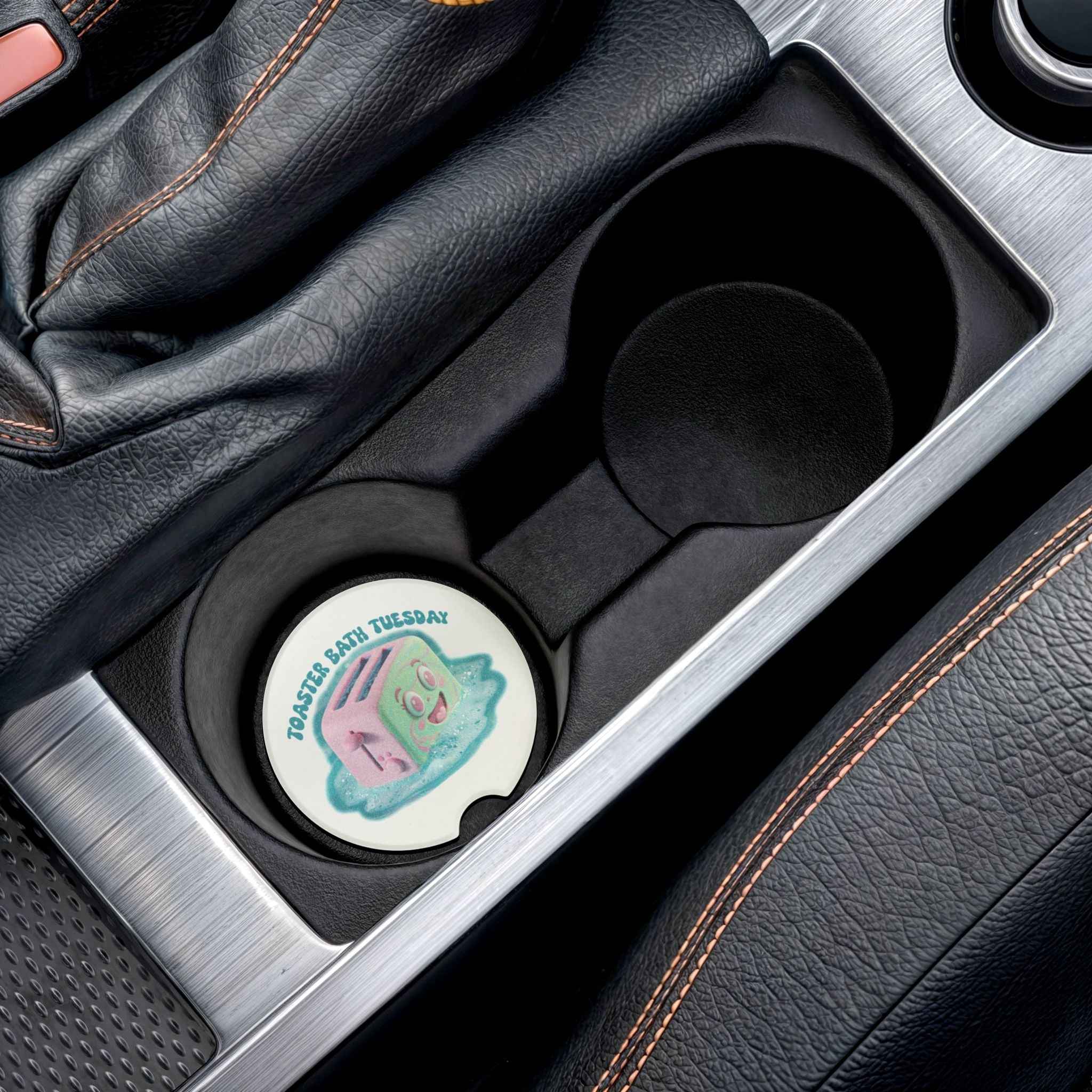 Toaster Bath Tuesday Soapstone Car Coaster