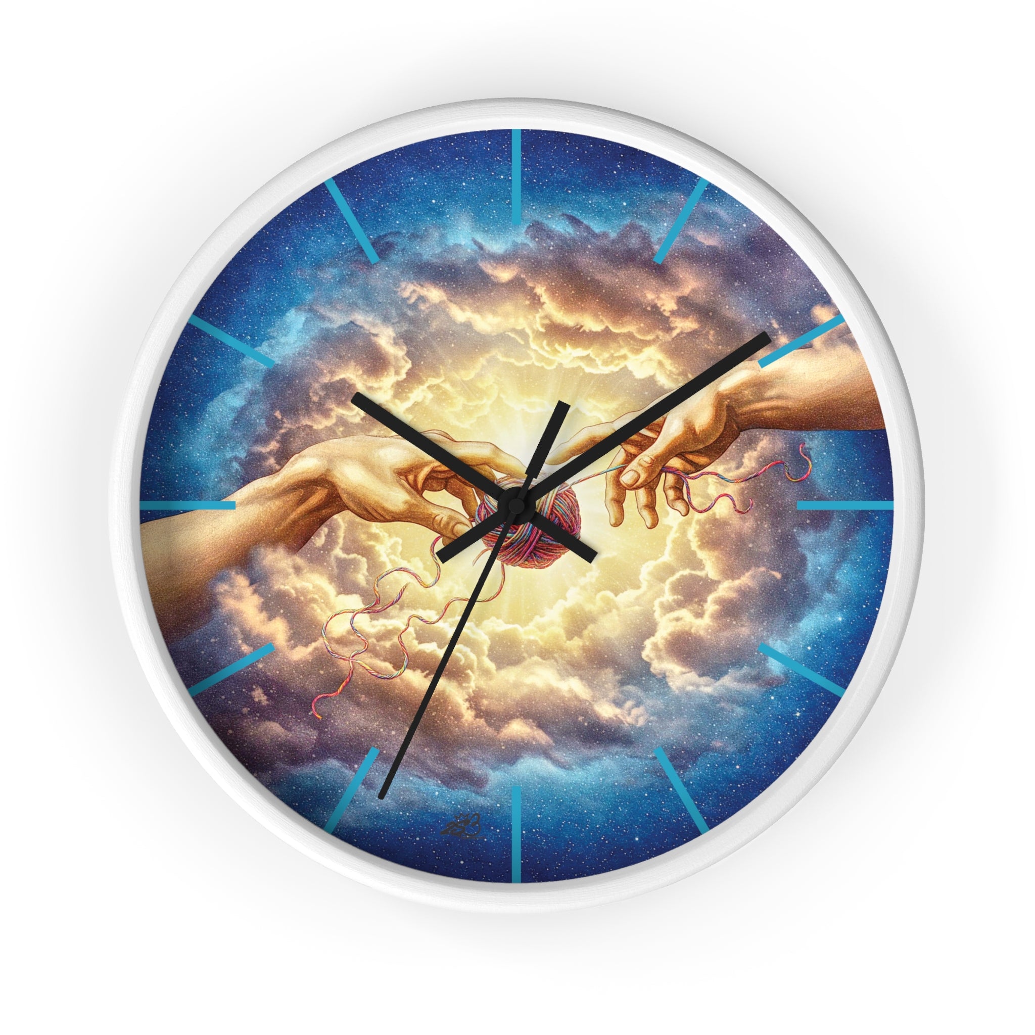 Touched by Yarn” Wall Clock – Because It’s Always Stitch O’Clock Somewhere/ Funny gift for knitters, crocheters and fiber artists