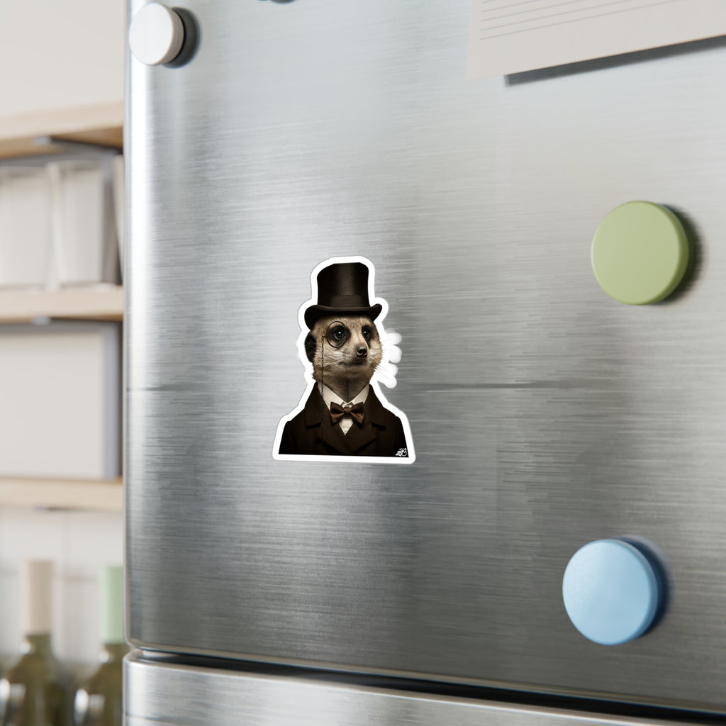 Fancy Meerkat Top Hat Monocle Kiss-Cut Vinyl Decal