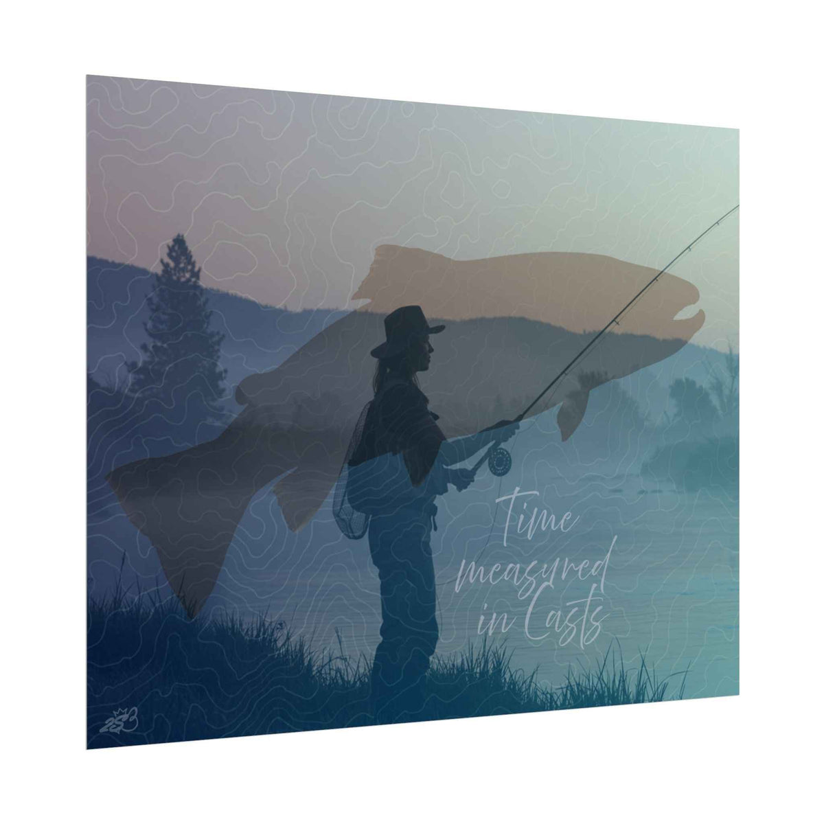 Time Measured in Casts Matte Poster | Female Fly Fishing Wall Art