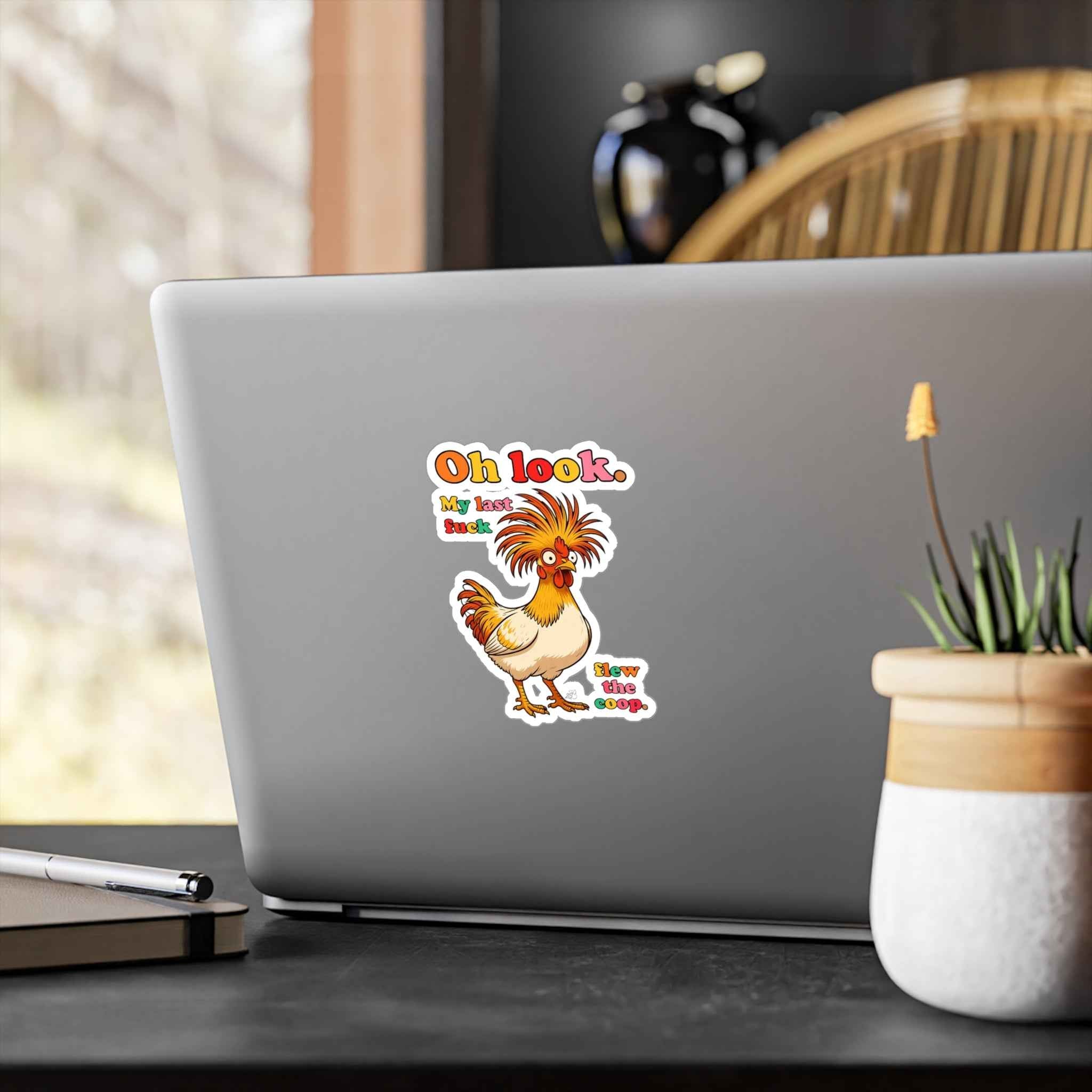 Oh Look. My Last Fuck Just Flew the Coop Brightly Colored Kiss-Cut Vinyl Decals