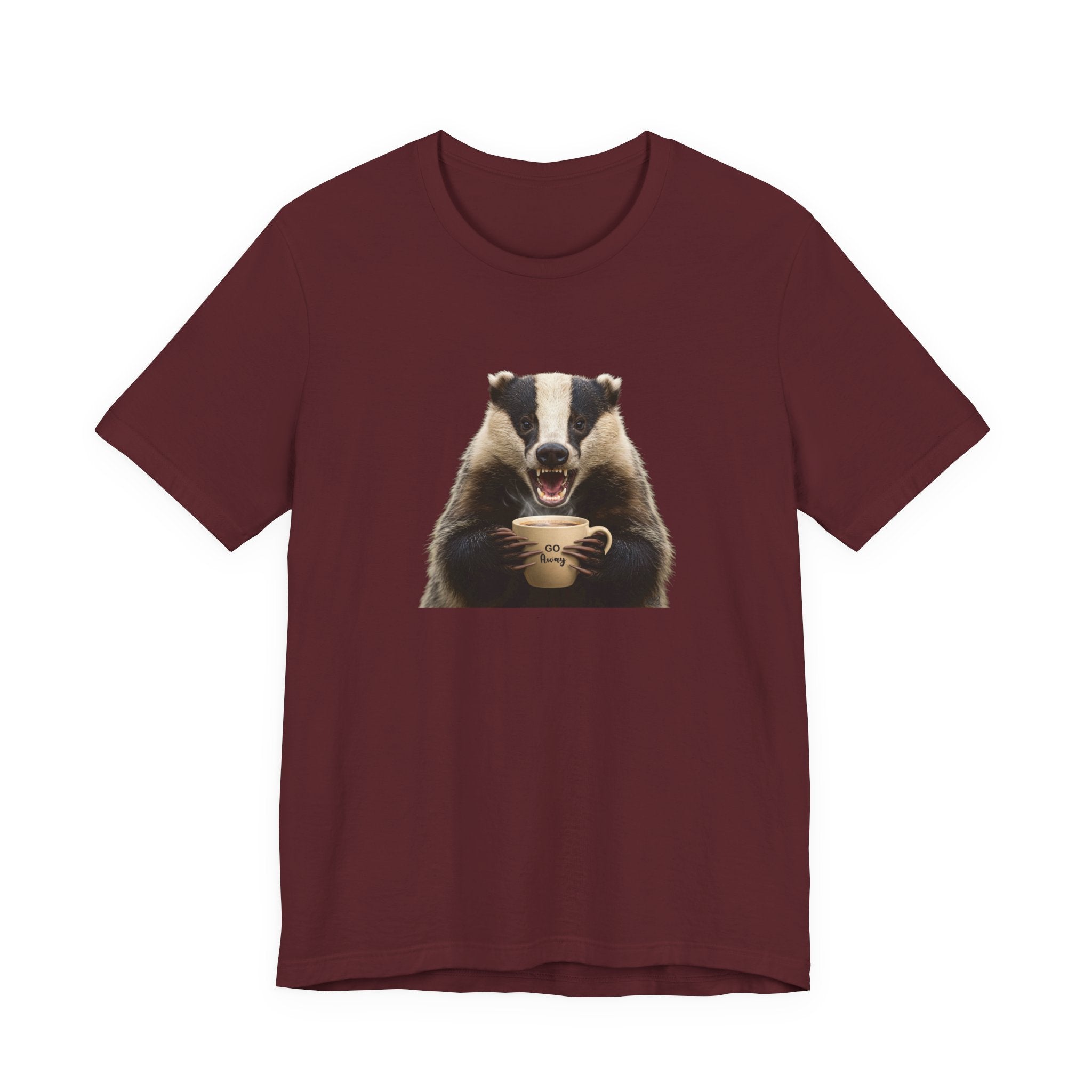 Angry Badger “Go Away” T-Shirt – For When You’re Out of Coffee and Patience- Gift for coworkers and friends