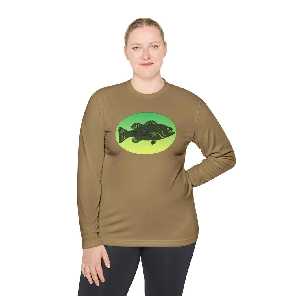 Funny Bass Fishing Shirt Long Sleeve – Fuck Off Unisex Lightweight Long Sleeve Tee