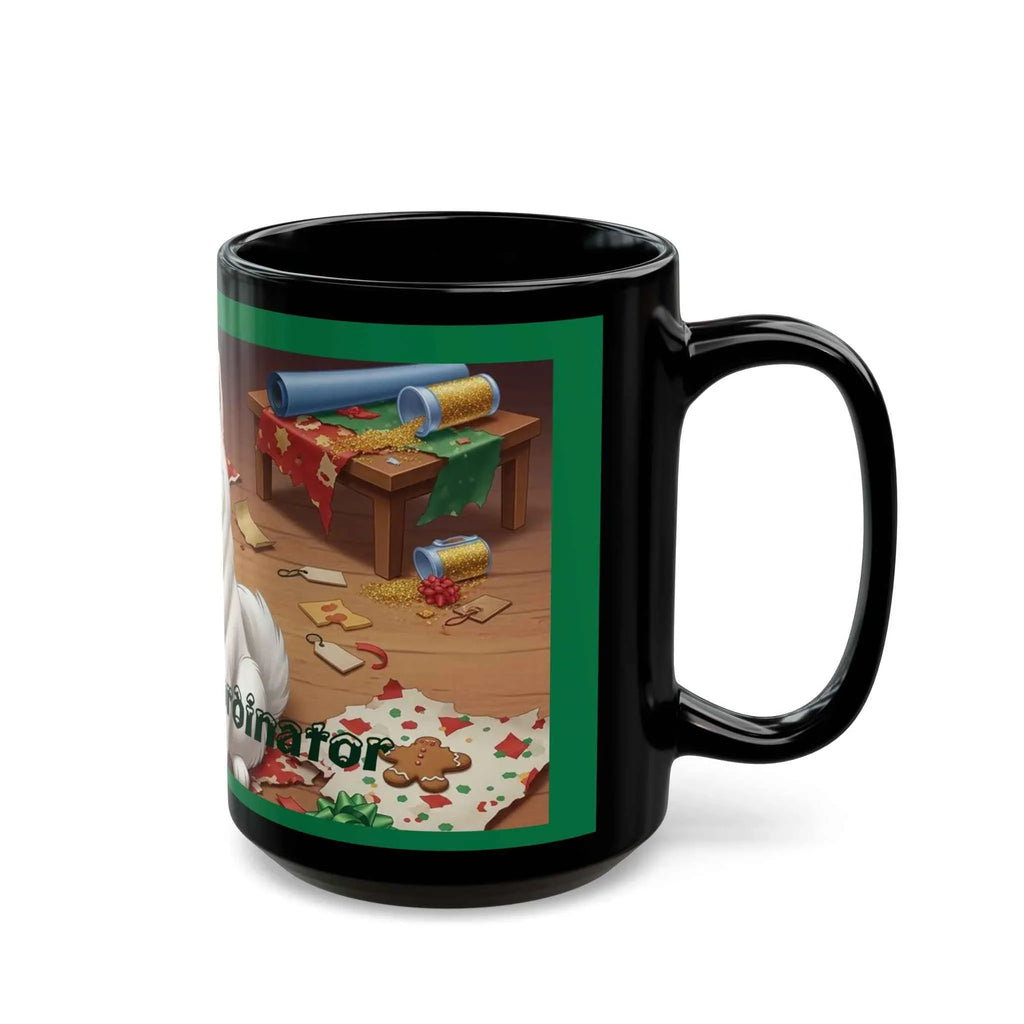 Chaos Coordinator Dog Mug - Fluffy White Dog Christmas Mayhem Edition (15oz Ceramic) - 2SB Snark Shop