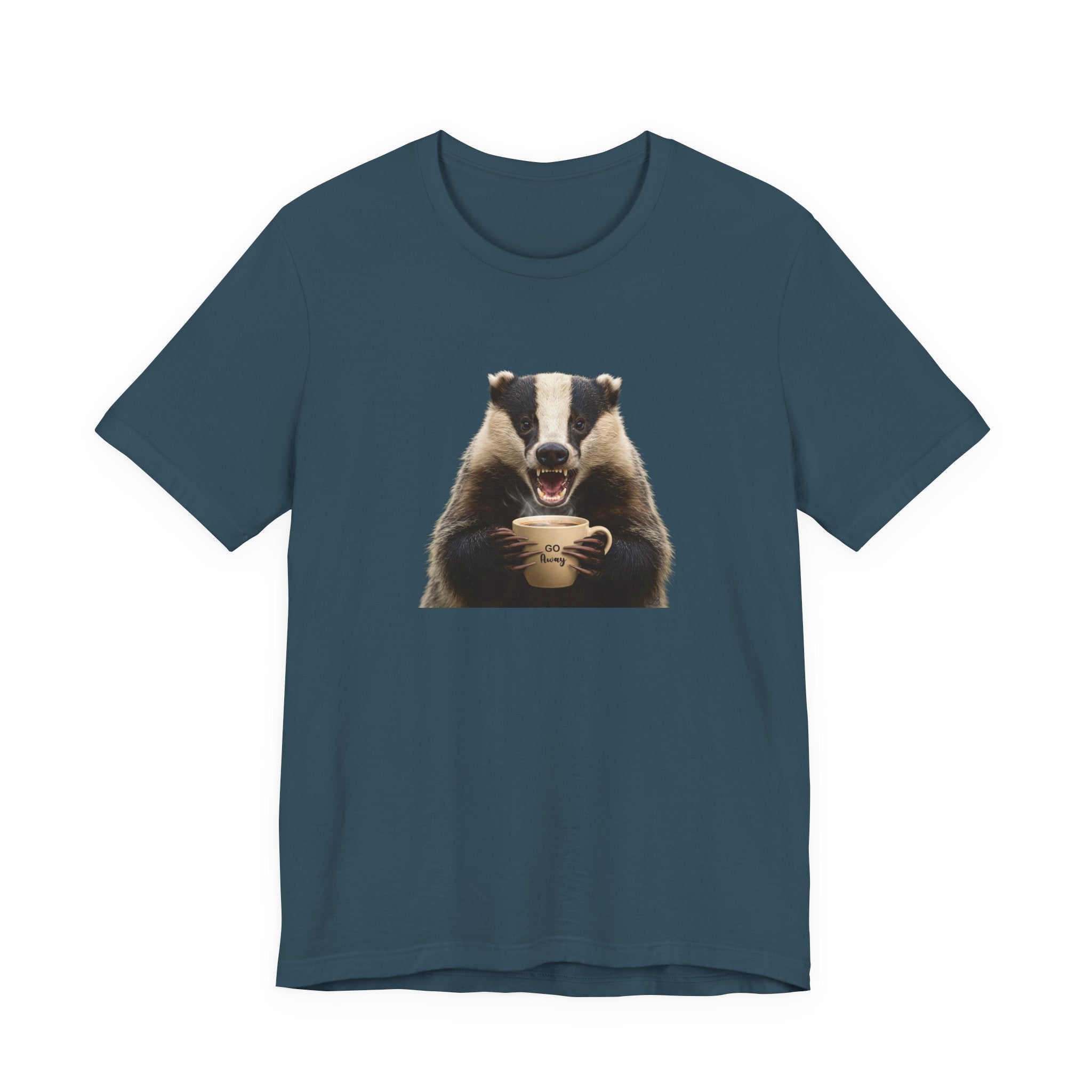 Angry Badger “Go Away” T-Shirt – For When You’re Out of Coffee and Patience- Gift for coworkers and friends