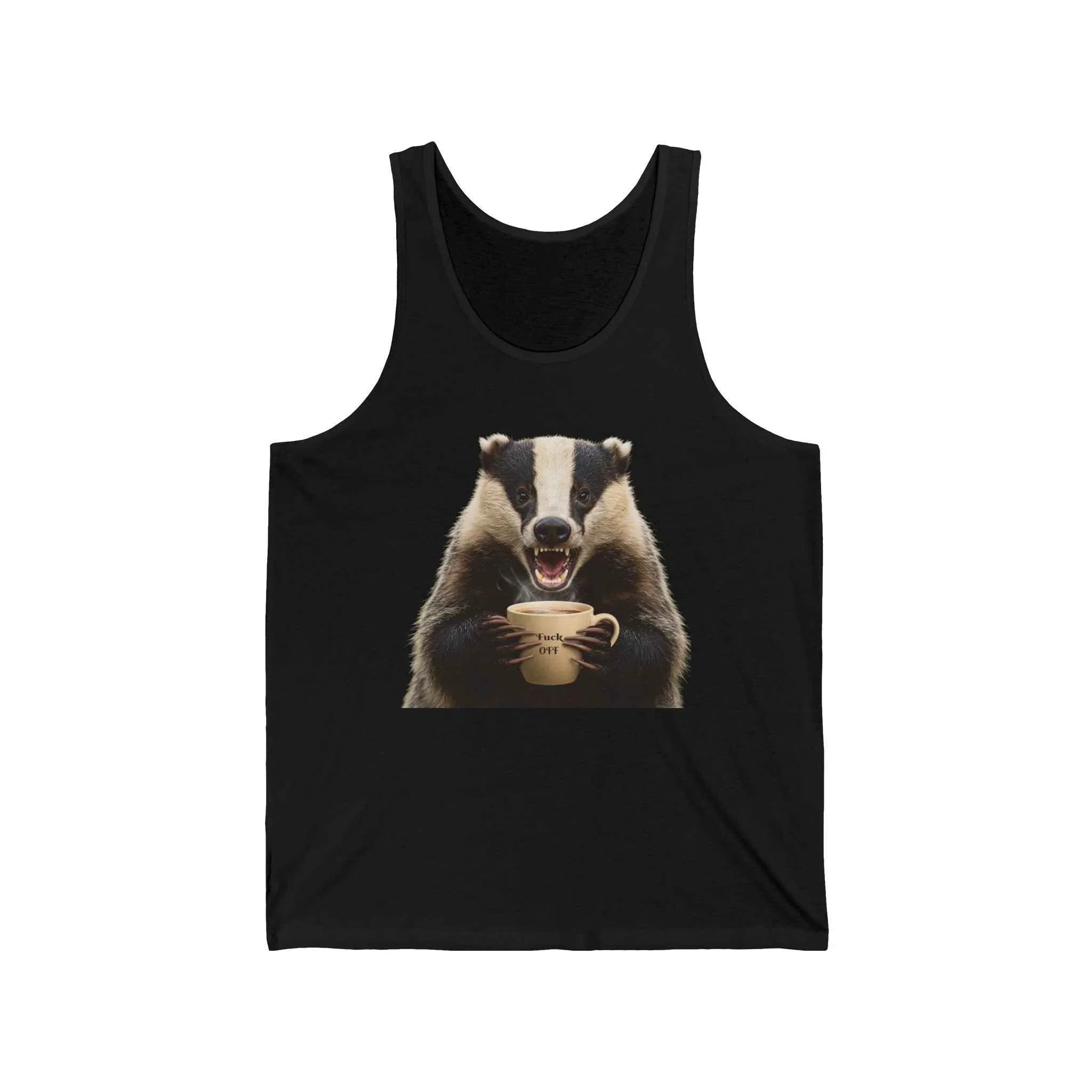 Sleep Tank Top - Funny Sleep Tank Top Featuring 'Fuck Off' Angry Badger - Perfect Morning Gift - 2SB Snark Shop