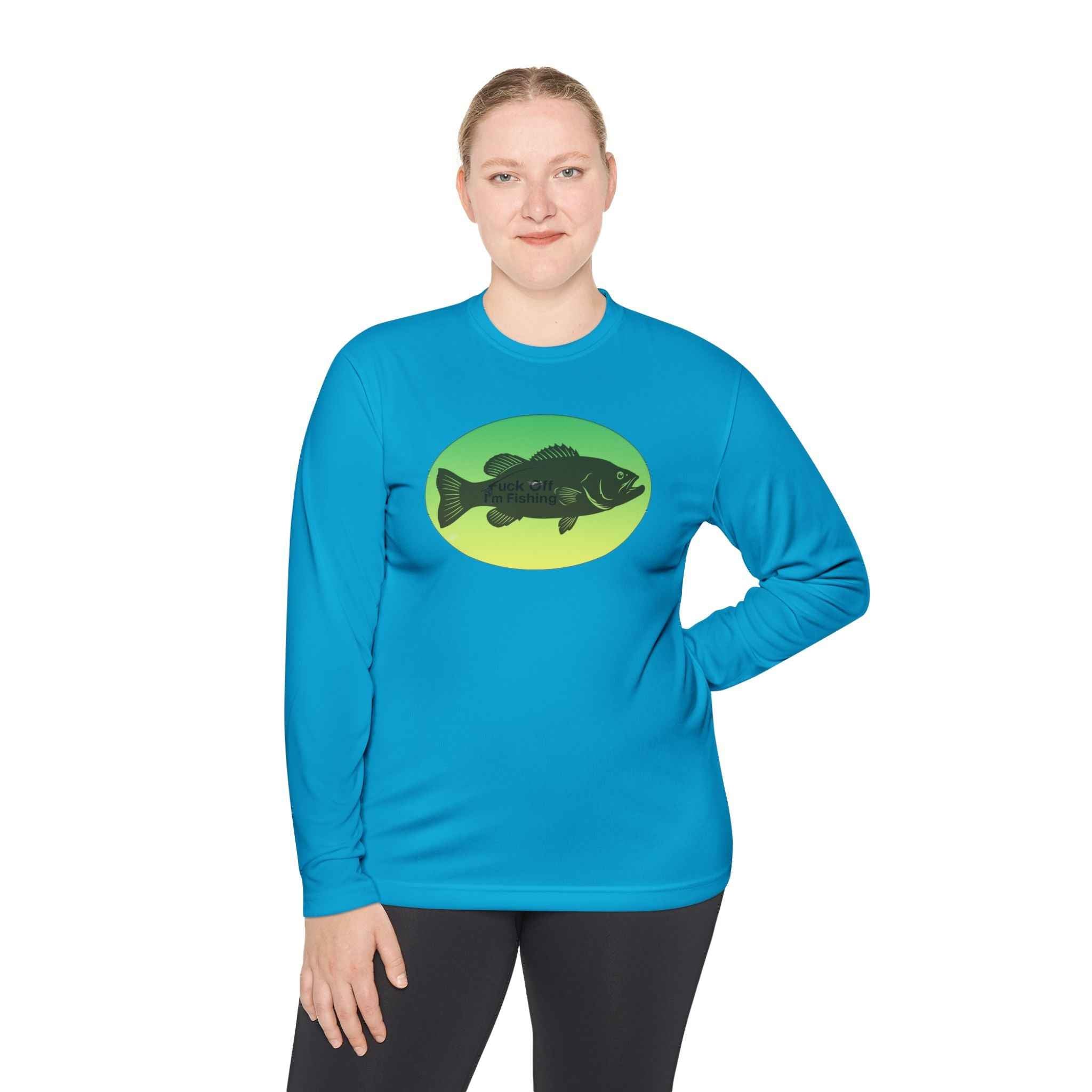 Funny Bass Fishing Shirt Long Sleeve – Fuck Off Unisex Lightweight Long Sleeve Tee