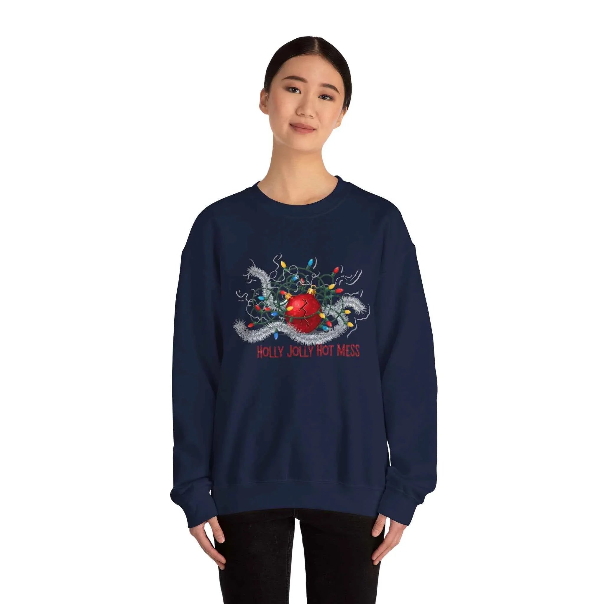 Holly Jolly Christmas Sweatshirt for Those Who Battle Christmas Lights and Lose - 2SB Snark Shop