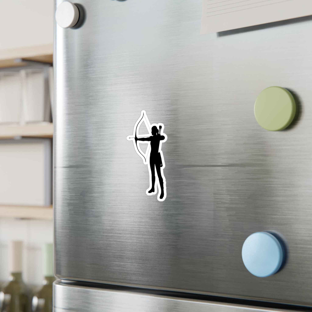 Female Archer Decal - Badass Woman Bow & Arrow Silhouette Kiss Cut Vinyl Sticker