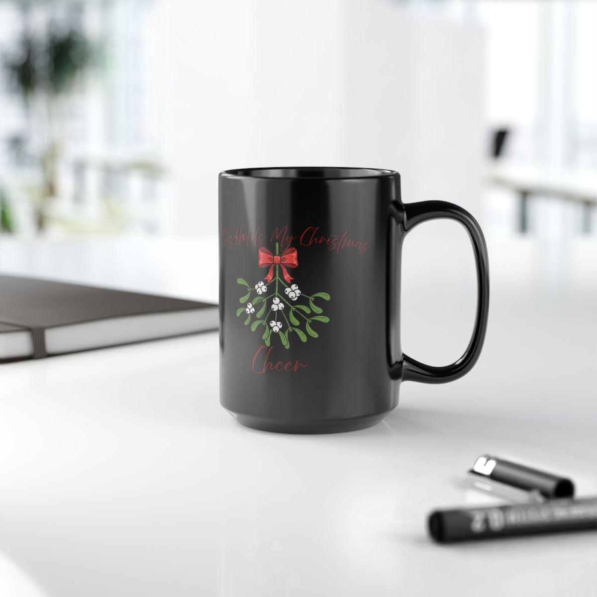 This Holds My Christmas Cheer Coffee Mug | Funny Sarcastic Christmas Mug | 11 oz & 15 oz
