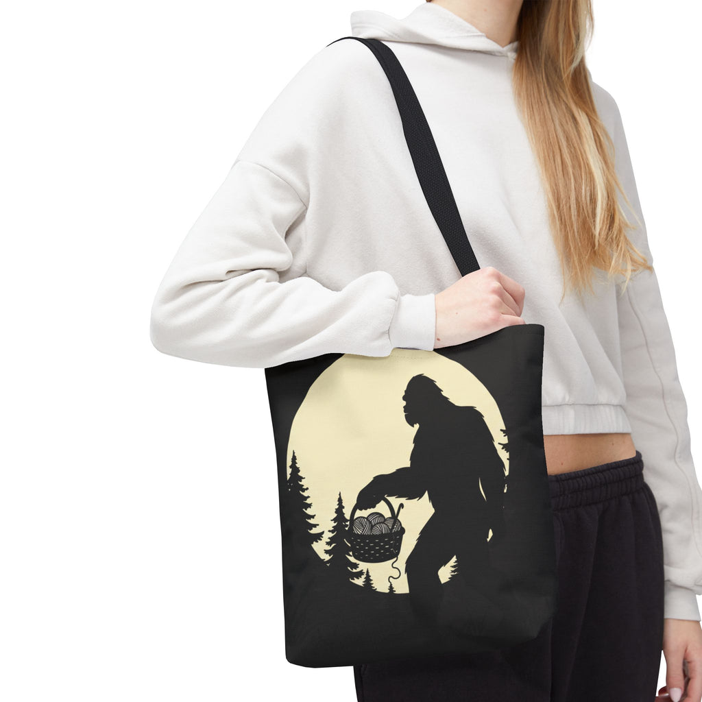 I Believe...in another skein of yarn. Bigfoot crochet Tote bag- Funny gift for friends, family, crocheters, knitters, fiber enthusiasts and anyone who Believes.