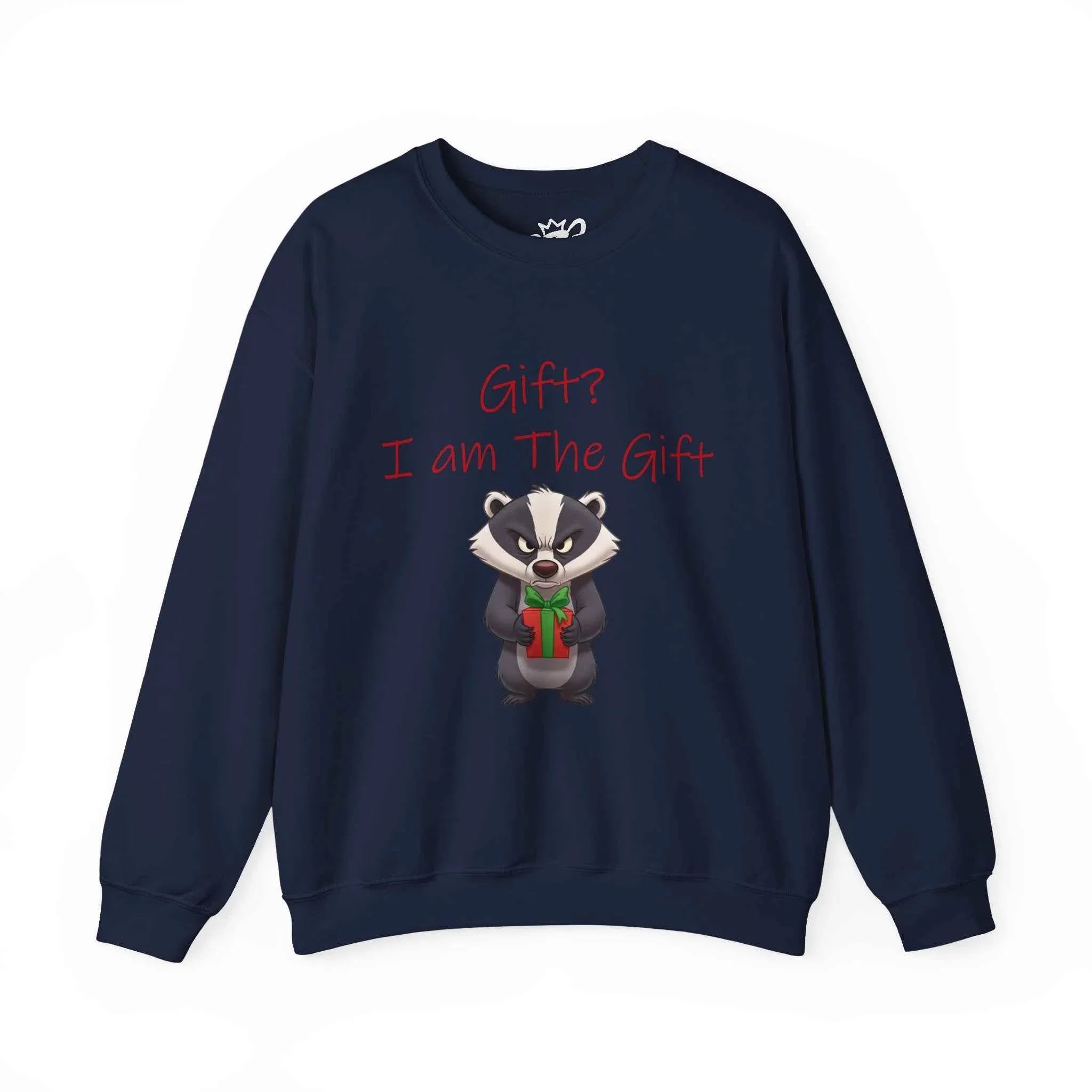 Gift? I Am The Gift - Angry Badger Christmas Sweatshirt for Unisex - 2SB Snark Shop