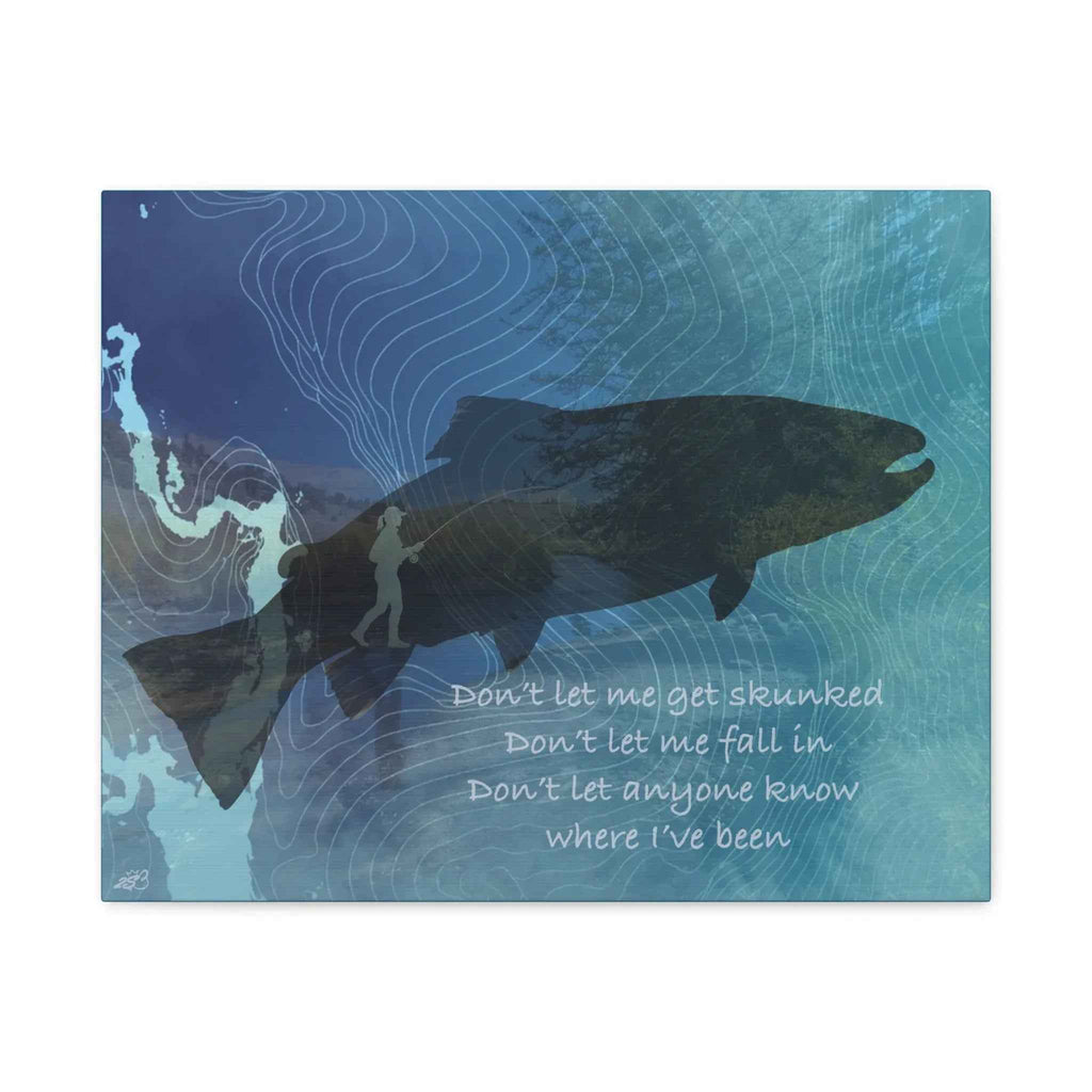 Don't Let Me Get Skunked Female Angler Canvas Print