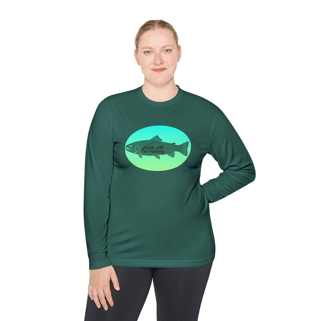Funny Trout Fishing Shirt Long Sleeve – Fuck Off Unisex Lightweight Long Sleeve Tee