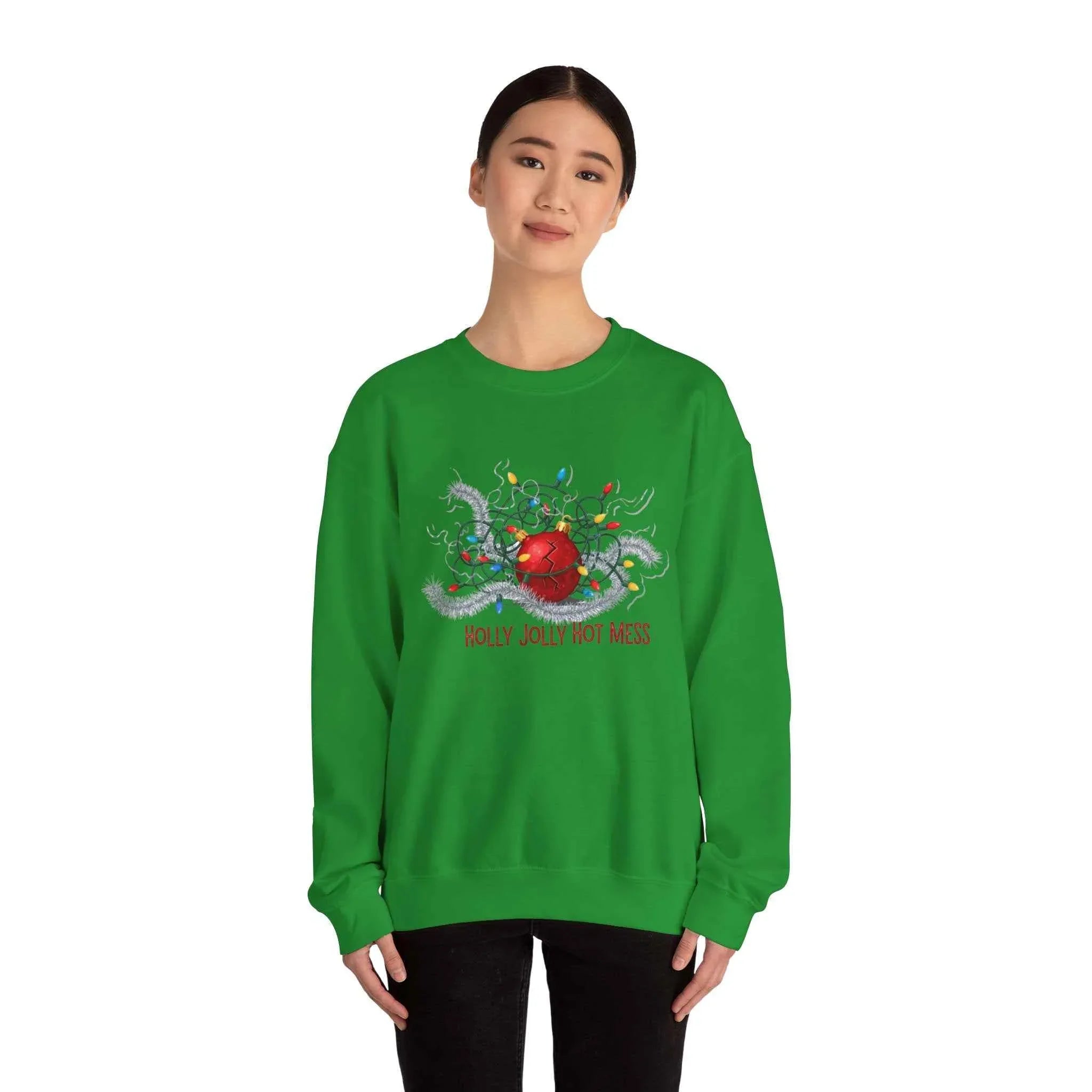 Holly Jolly Christmas Sweatshirt for Those Who Battle Christmas Lights and Lose - 2SB Snark Shop
