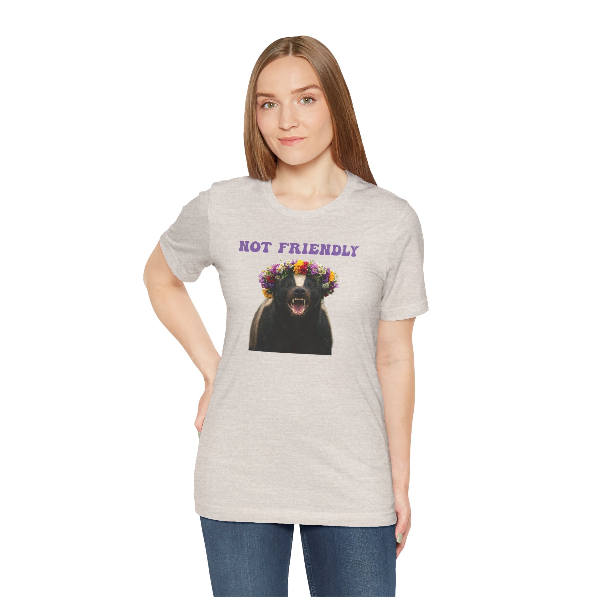 Not Friendly! The “Floral but Feral” Tee – The Walking, Talking Warning Label Funny gift for friends, coworkers, loved ones or your own introverted self.