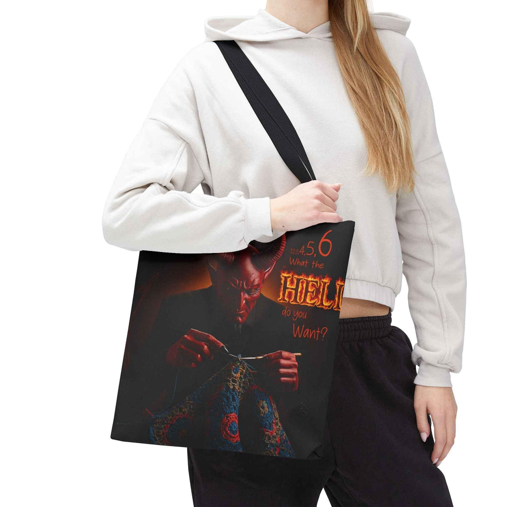 Satan's Infernal Tote Bag - Even Hell has count interruptions- Knitting, Crocheting, Crafting Gift, Funny Tote, Hellish Vibe, fiber enthusiasts - 2SB Snark Shop