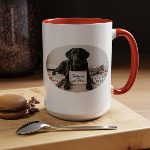 Christmas Chaos Supervisor Coffee Mug | Funny Dog Christmas Mug | 11 oz & 15 oz