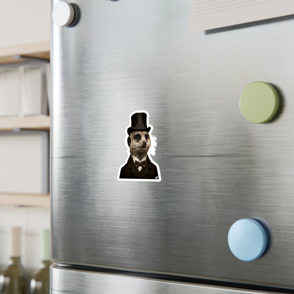 Fancy Meerkat Top Hat Monocle Kiss-Cut Vinyl Decal