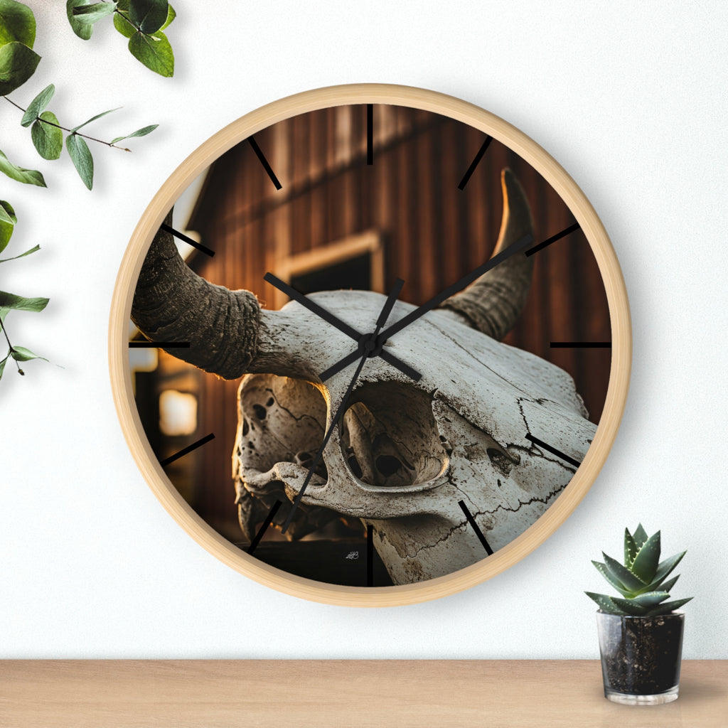 Bull Skull Barn Wall Clock