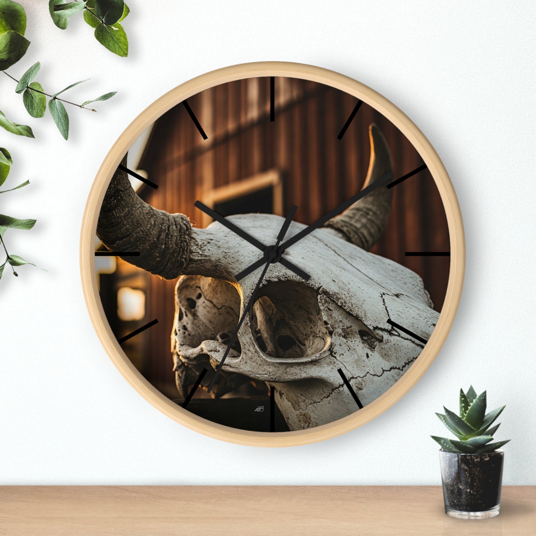 Bull Skull Barn Wall Clock