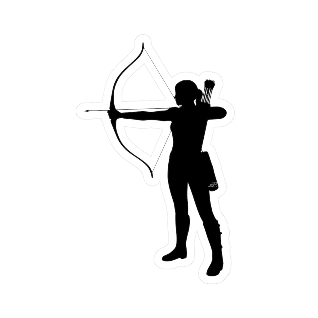 Female Archer Decal - Badass Woman Bow & Arrow Silhouette Kiss Cut Vinyl Sticker