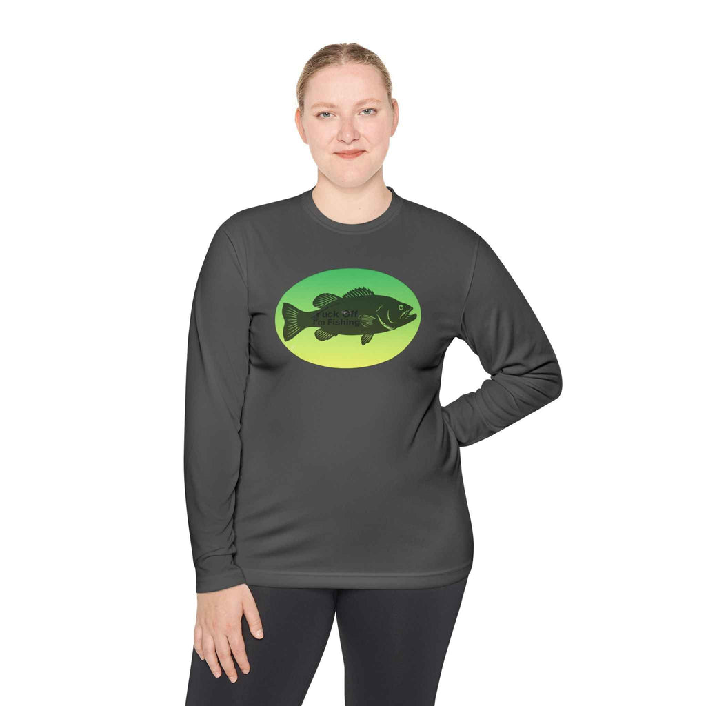Funny Bass Fishing Shirt Long Sleeve – Fuck Off Unisex Lightweight Long Sleeve Tee