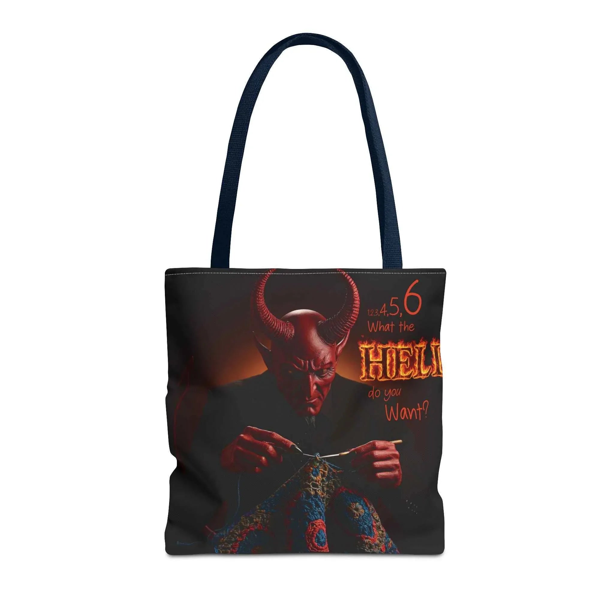 Satan's Infernal Tote Bag - Even Hell has count interruptions- Knitting, Crocheting, Crafting Gift, Funny Tote, Hellish Vibe, fiber enthusiasts - 2SB Snark Shop