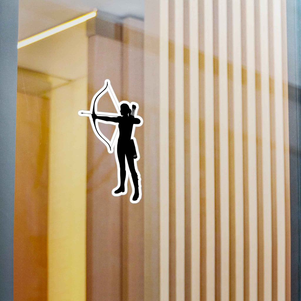 Female Archer Decal - Badass Woman Bow & Arrow Silhouette Kiss Cut Vinyl Sticker