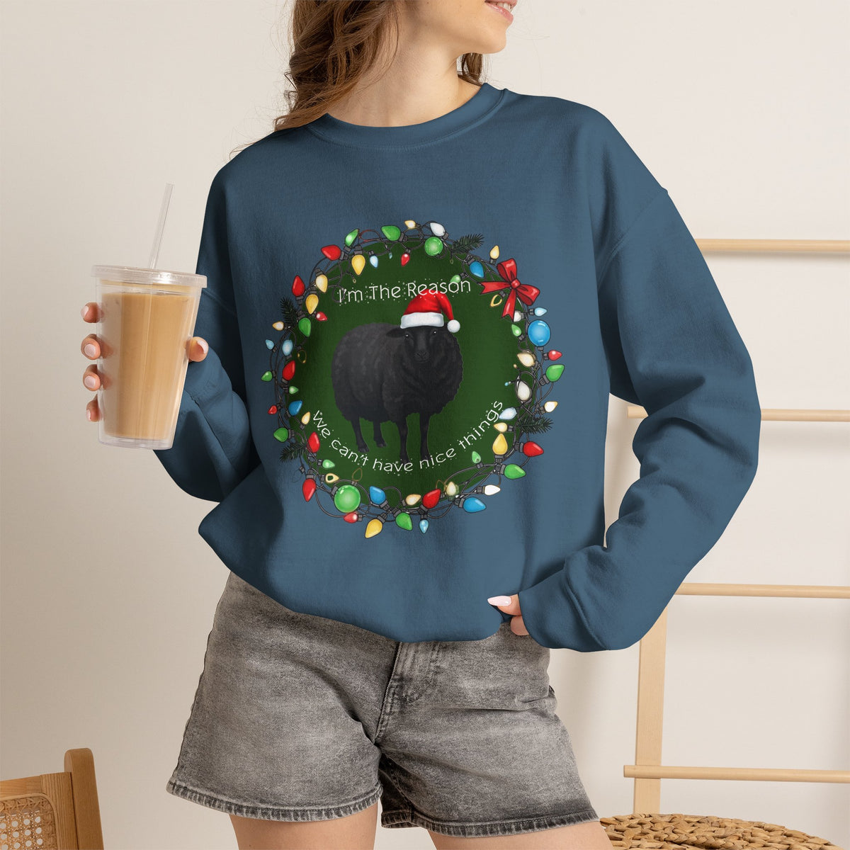 I’m the Reason We Can’t Have Nice Things Black Sheep Christmas Crewneck Sweatshirt | Funny Holiday Sweatshirt