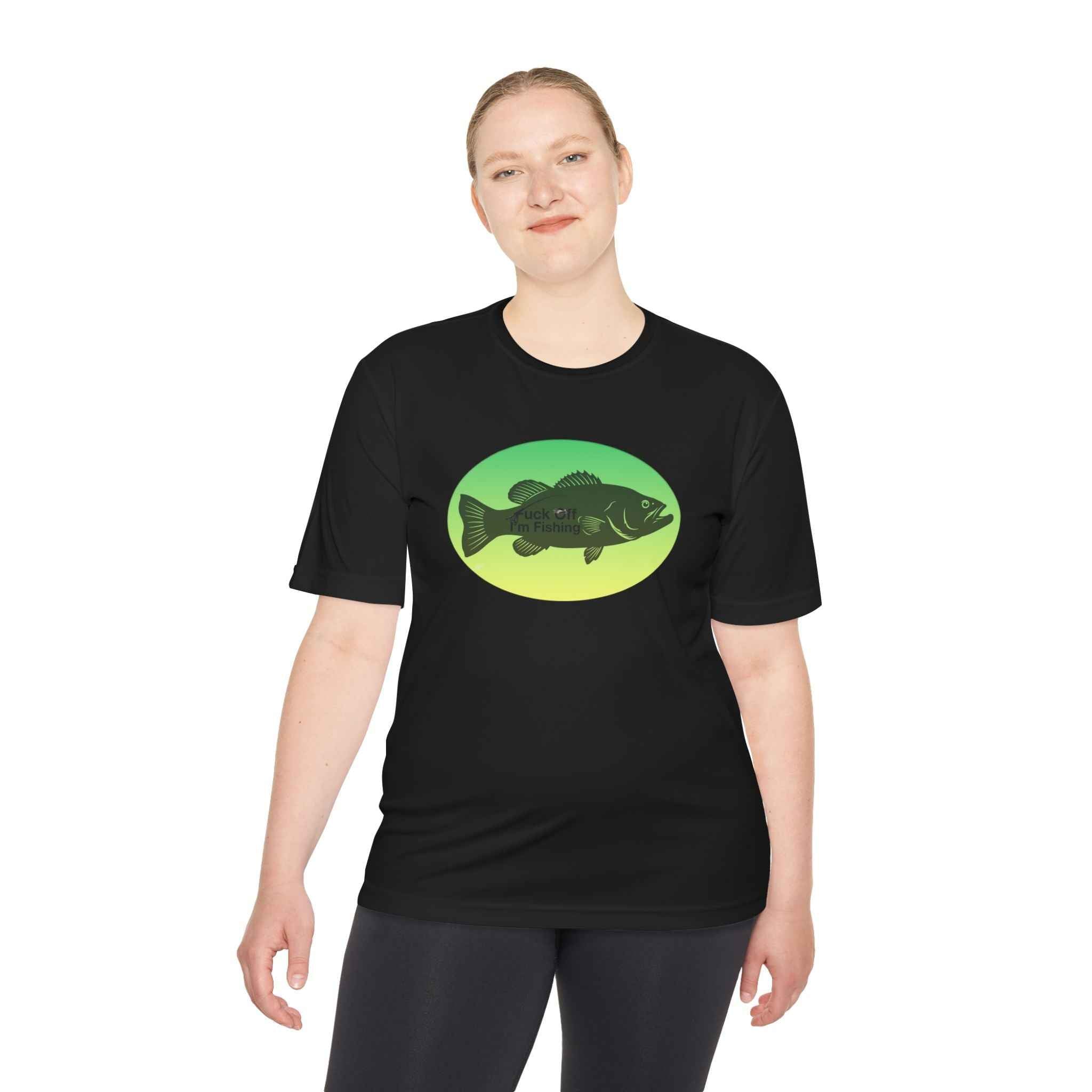Funny Bass Fishing Shirt – “Fuck Off I’m Fishing” Unisex Moisture Wicking Tee