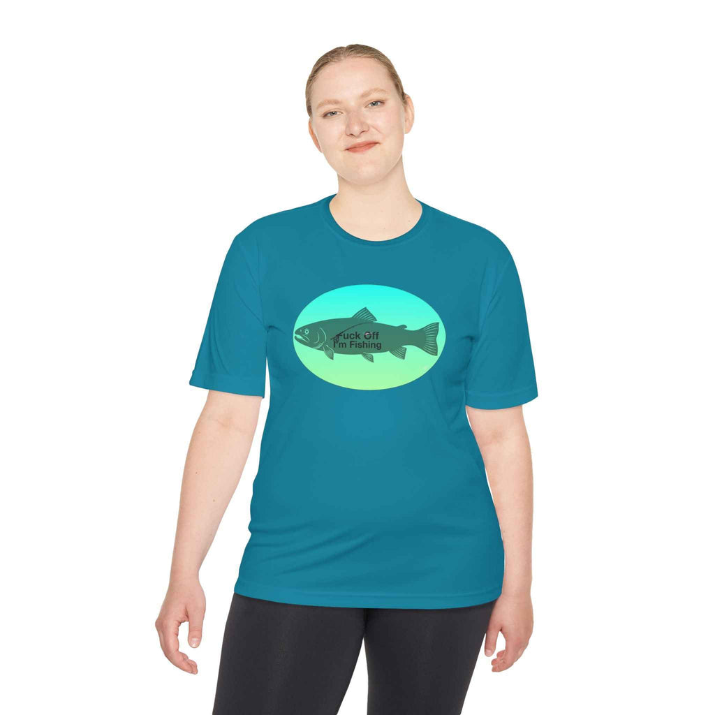 Funny Trout Fishing Shirt – Fuck Off I’m Fishing Tech Tee Unisex Moisture Wicking Tee