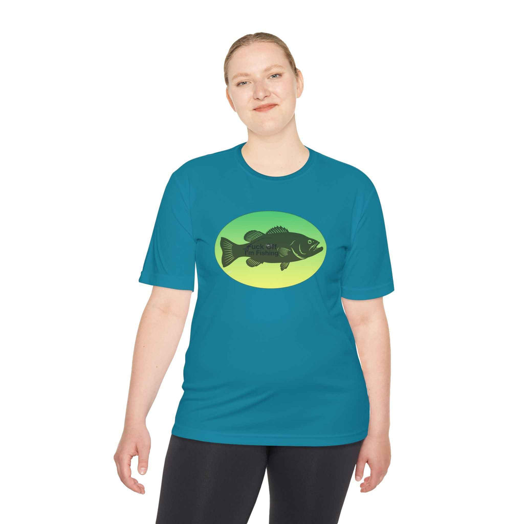 Funny Bass Fishing Shirt – “Fuck Off I’m Fishing” Unisex Moisture Wicking Tee