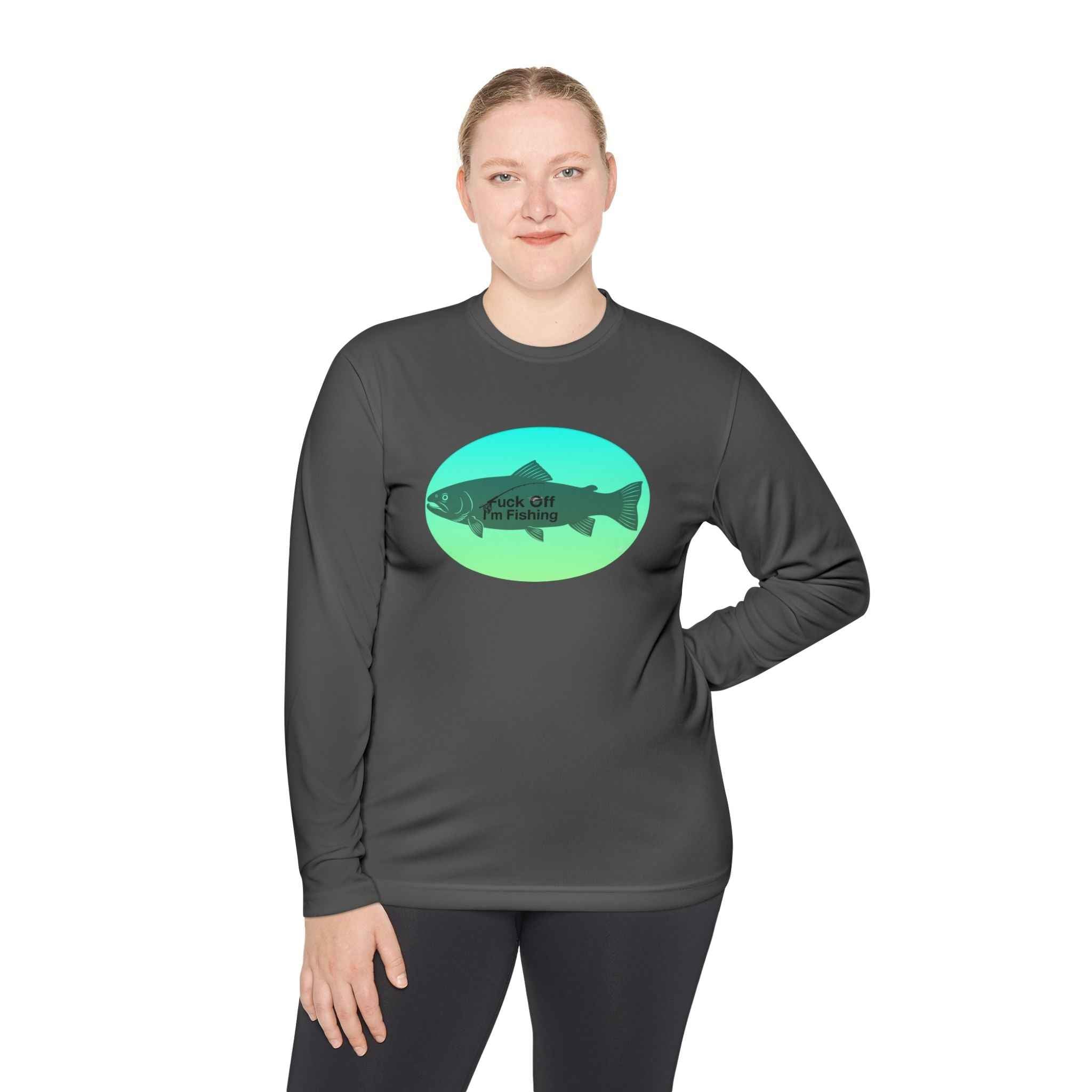 Funny Trout Fishing Shirt Long Sleeve – Fuck Off Unisex Lightweight Long Sleeve Tee