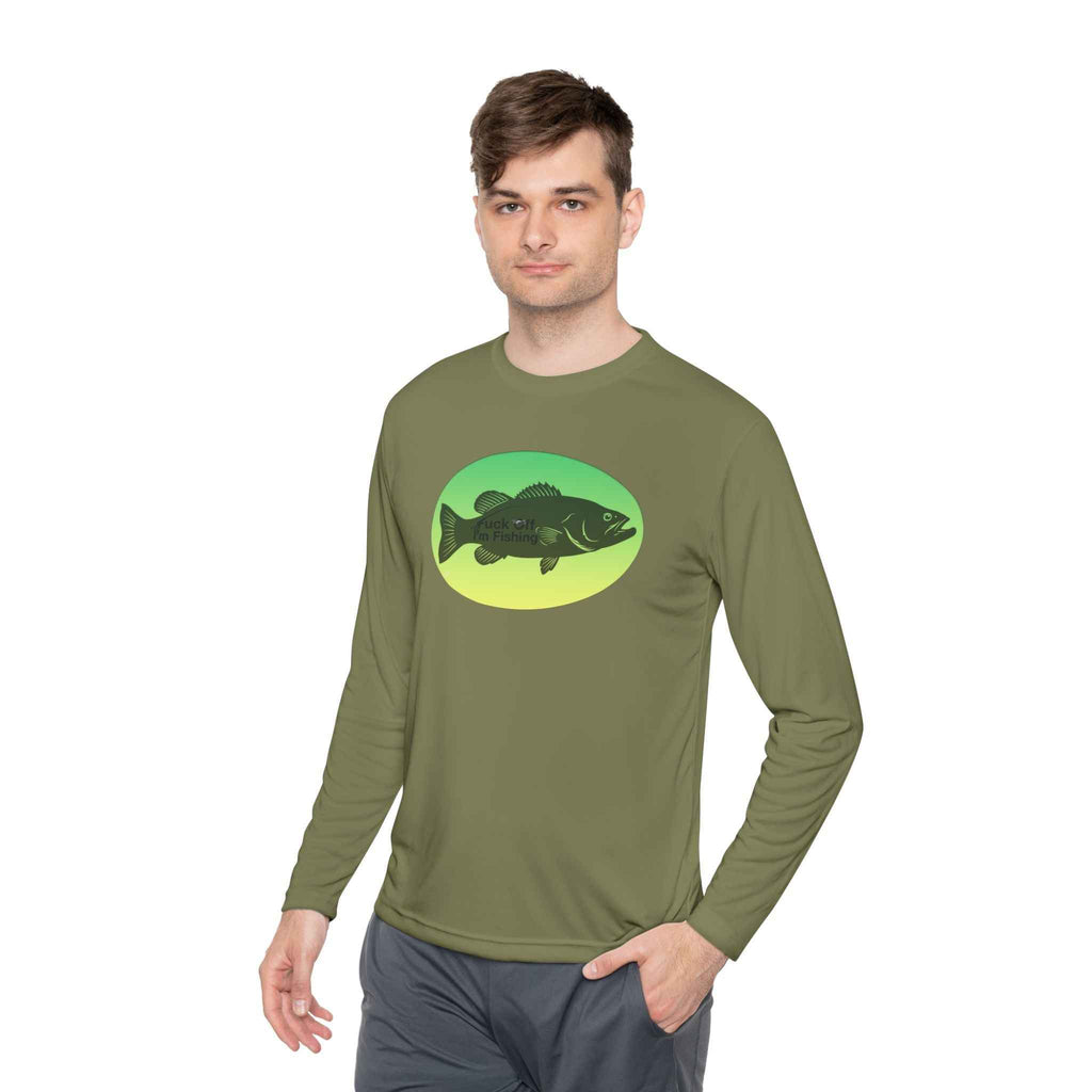 Funny Bass Fishing Shirt Long Sleeve – Fuck Off Unisex Lightweight Long Sleeve Tee