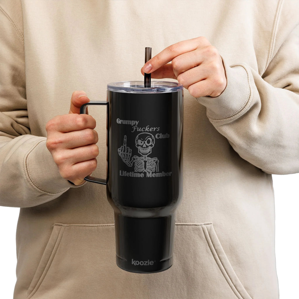 Grumpy Fuckers Club – Lifetime Member 40oz Engraved Insulated Tumbler with Lid - 2SB Snark Shop