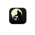 Bigfoot Crochet Night Decal - Sasquatch Yarn Basket Silhouette Kiss Cut Vinyl Decal