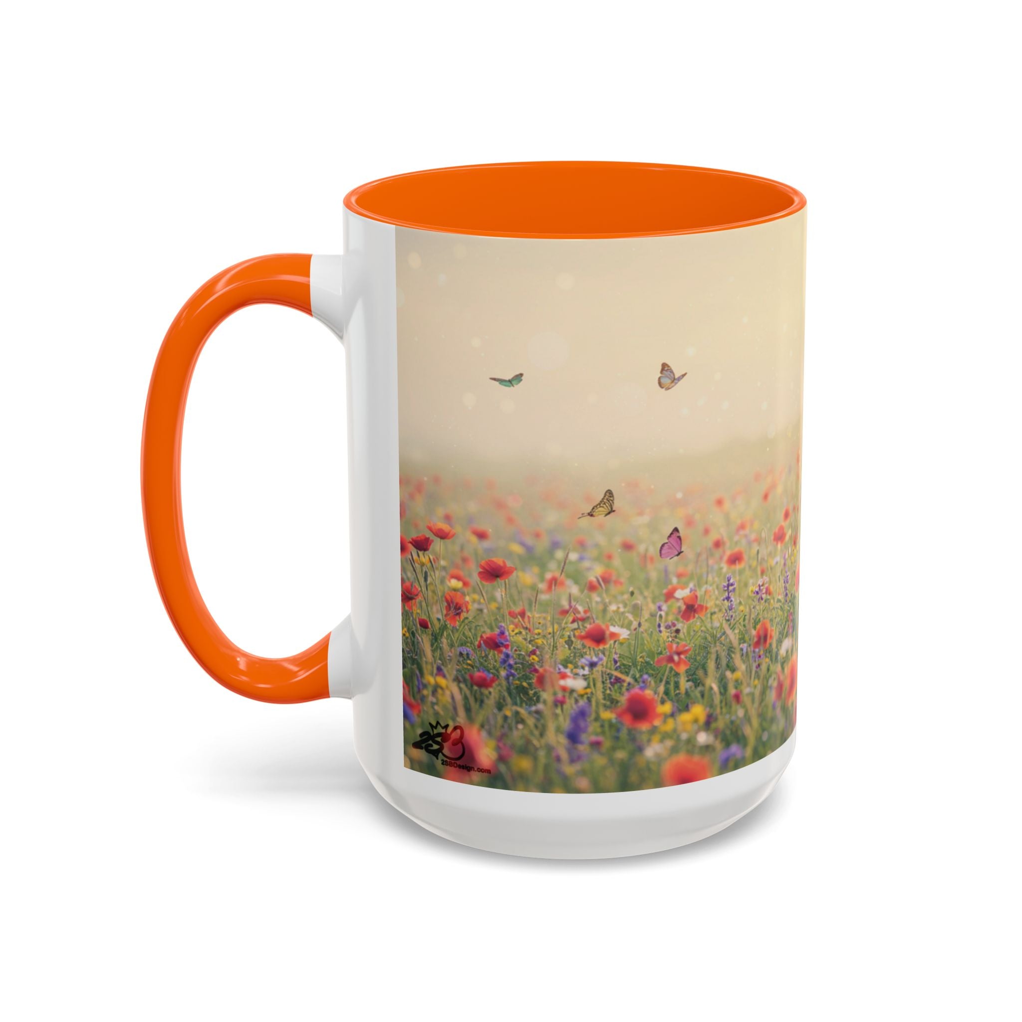 Mug - Cat Lovers Accent Coffee Mug with Floral Design